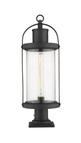 Roundhouse 1 Light Outdoor Pier Mounted Fixture in Black (569PHB-533PM-BK)