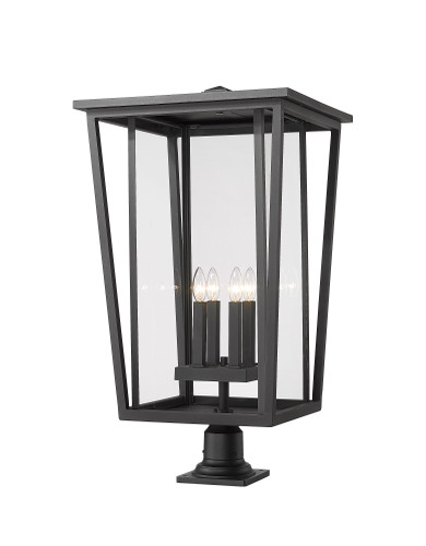 Seoul 4 Light Outdoor Pier Mounted Fixture in Black (571PHXXLR-533PM-BK)