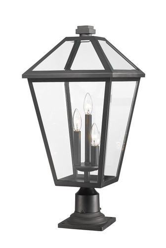 Talbot 3 Light Outdoor Pier Mounted Fixture in Black (579PHXLR-533PM-BK)