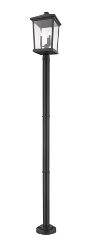 Beacon 3 Light Outdoor Post Mounted Fixture in Black (568PHXLR-567P-BK)