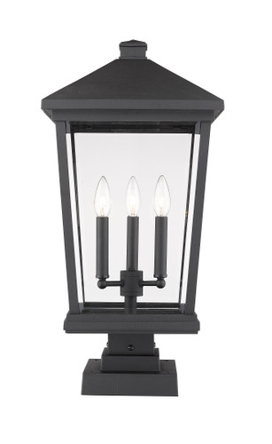 Beacon 3 Light Outdoor Pier Mounted Fixture in Black (568PHXLS-SQPM-BK)