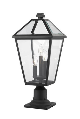 Talbot 3 Light Outdoor Pier Mounted Fixture in Black (579PHBR-533PM-BK)