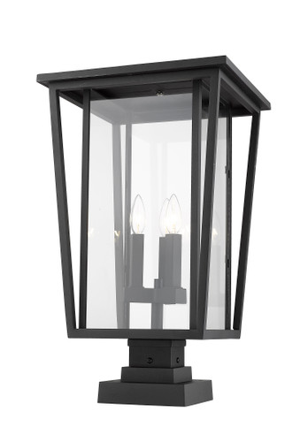 Seoul 3 Light Outdoor Pier Mounted Fixture in Black (571PHXLS-SQPM-BK)