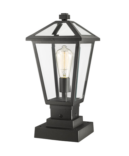 Talbot 1 Light Outdoor Pier Mounted Fixture in Black (579PHMS-SQPM-BK)