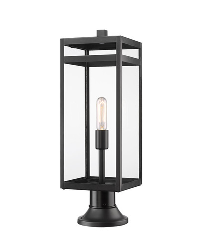 Nuri 1 Light Outdoor Pier Mounted Fixture in Black (596PHBR-553PM-BK)