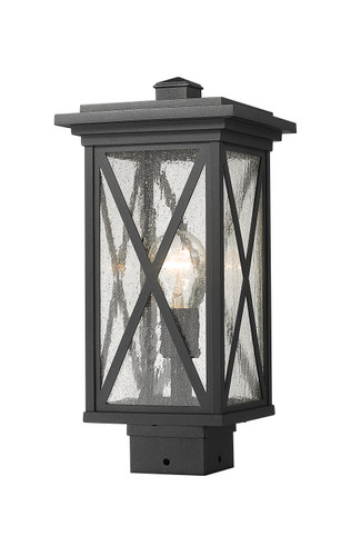 Brookside 1 Light Outdoor Post Mount Fixture in Black (583PHMS-BK)