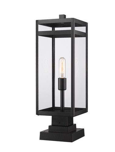 Nuri 1 Light Outdoor Pier Mounted Fixture in Black (596PHBS-SQPM-BK)