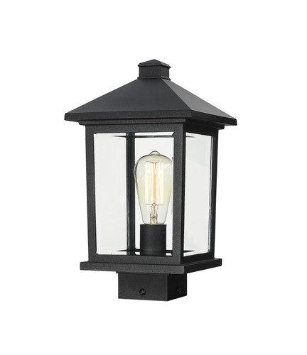 Portland 1 Light Outdoor Post Mount Fixture in Black (531PHMS-BK)