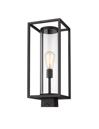 Dunbroch 1 Light Outdoor Post Mount Fixture in Black (584PHMS-BK)