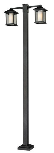 Mesa 2 Head Outdoor Post in Black (523-2-536P-BK)