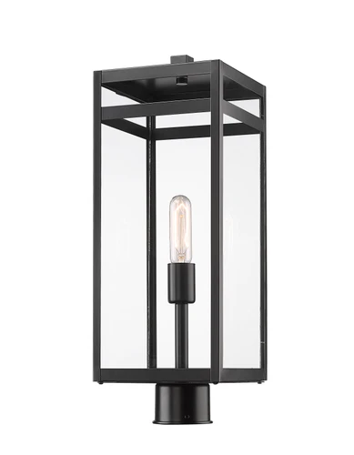 Z-Lite Nuri 1 Light Outdoor Post Mount Fixture in Black (596PHBR-BK)