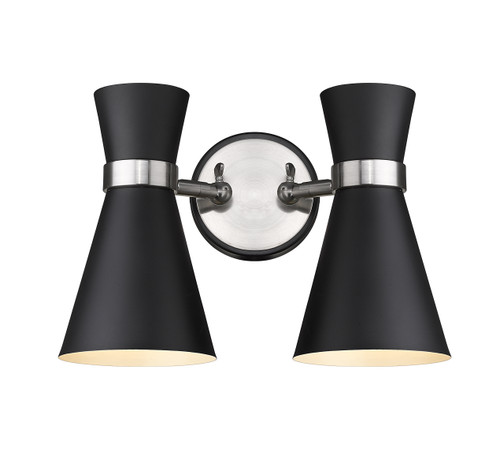 Soriano 2 Light Wall Sconce in Matte Black + Brushed Nickel (728-2S-MB-BN)
