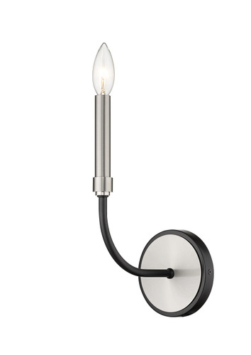 Haylie 1 Light Wall Sconce in Matte Black + Brushed Nickel (479-1S-MB-BN)