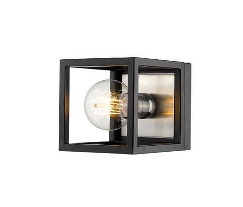 Kube 1 Light Wall Sconce in Matte Black + Brushed Nickel (480-1S-MB-BN)