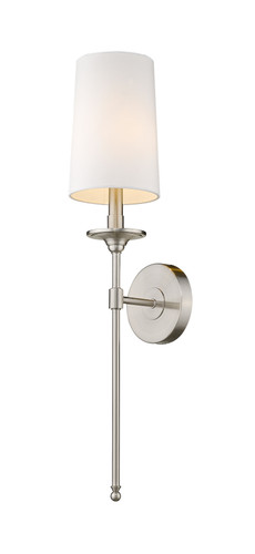 Emily 1 Light Wall Sconce in Brushed Nickel (807-1S-BN)