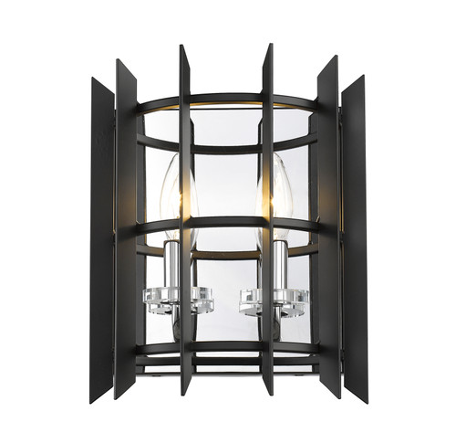 Haake 2 Light Wall Sconce in Chrome  (338-2S-MB+CH)