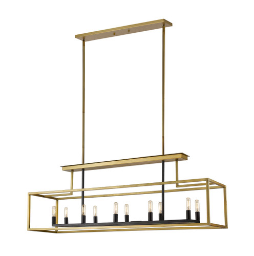 Quadra 10 Light Island/Billiard in Olde Brass + Bronze (456-10L-OBR-BRZ)