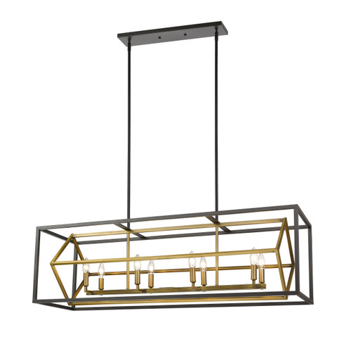 Z-Lite Euclid 8 Light Linear Chandelier in Olde Brass + Bronze (457-8L-OBR-BRZ)