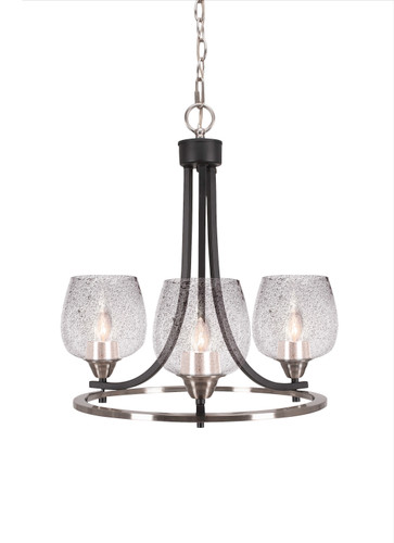 Paramount 3 Light Chandelier In Matte Black & Brushed Nickel (3403-MBBN-4812)