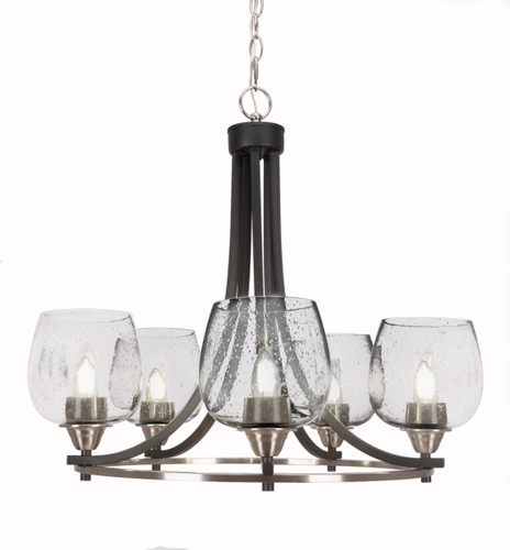 Paramount 5 Light Chandelier In Matte Black & Brushed Nickel (3405-MBBN-4810)