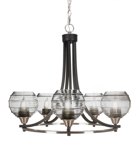 Paramount 5 Light Chandelier In Matte Black & Brushed Nickel (3405-MBBN-5110)