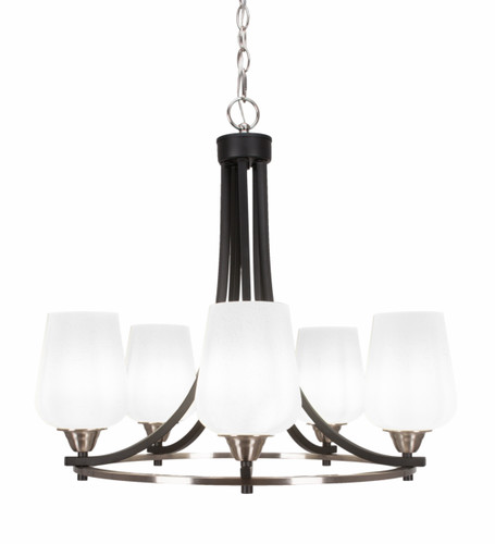 Paramount 5 Light Chandelier In Matte Black & Brushed Nickel (3405-MBBN-211)