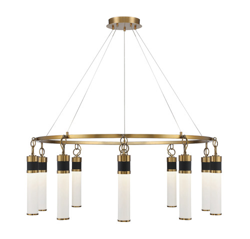 Abel 10-Light LED Chandelier in Matte Black with Warm Brass Accents (1-1642-10-143)