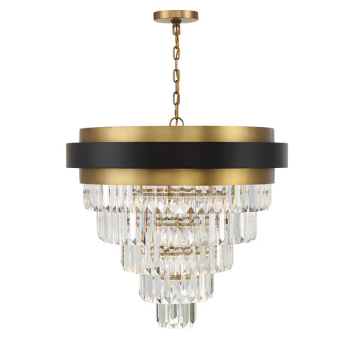 Marquise 9-Light Chandelier in Matte Black with Warm Brass (1-1668-9-143)