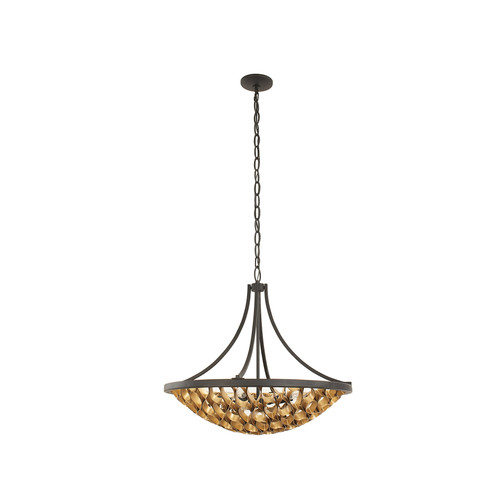 Ventura 6-Light Pendant in Matte Black and Gold (7-9350-6-46)