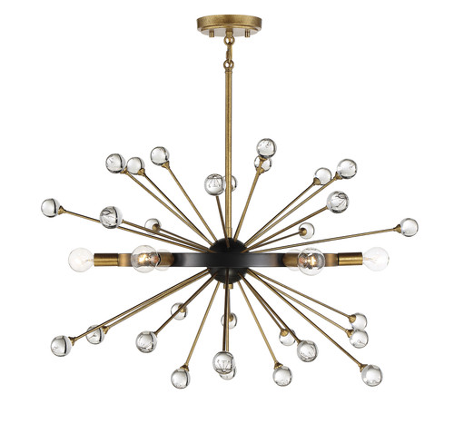 Ariel 6-Light Chandelier in Como Black with Gold Accents (1-1857-6-62)
