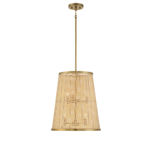 Astoria 6-Light Pendant in Natural with Burnished Brass (3-1772-6-200)