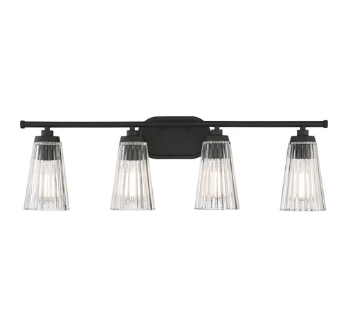 Chantilly 4-Light Bathroom Vanity Light in Matte Black (8-1745-4-BK)