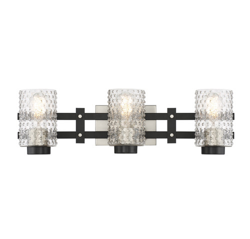 Colt 3-Light Bathroom Vanity Light in Matte Black with Satin Nickel (8-1909-3-66)