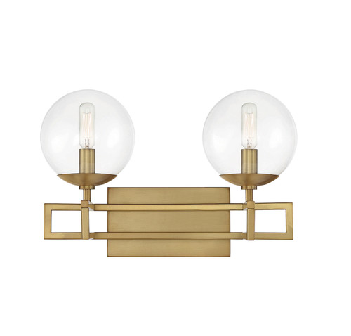 Crosby 2-Light Bathroom Vanity Light in Warm Brass (8-1860-2-322)