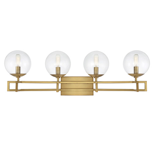 Crosby 4-Light Bathroom Vanity Light in Warm Brass (8-1860-4-322)