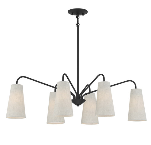 Edgewood 6-Light Linear Chandelier in Matte Black (1-1785-6-89)