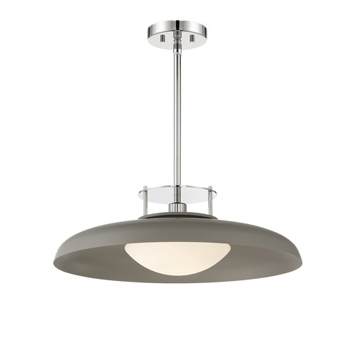 Gavin 1-Light Pendant in Gray with Polished Nickel Accents (7-1690-1-175)