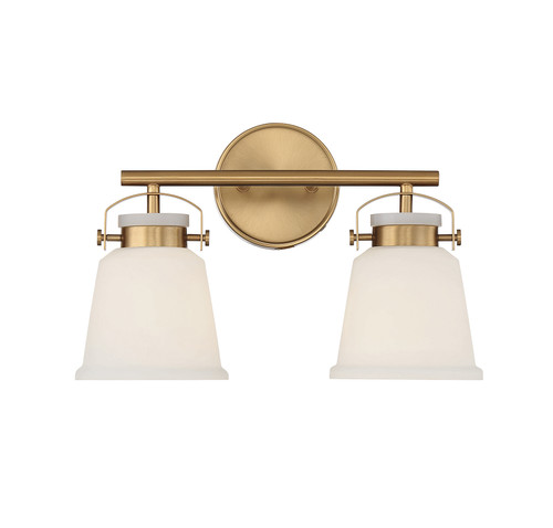 Kaden 2-Light Bathroom Vanity Light in Warm Brass (8-1627-2-322)