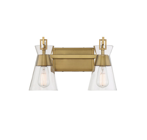 Lakewood 2-Light Bathroom Vanity Light in Warm Brass (8-1830-2-322)