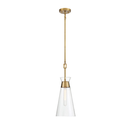 Lakewood 1-Light Pendant in Warm Brass (7-1831-1-322)