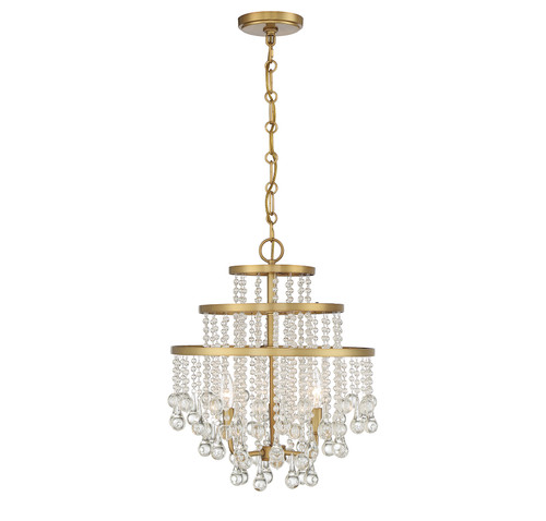 Luna 3-Light Mini Chandelier in Warm Brass (1-1865-3-322)