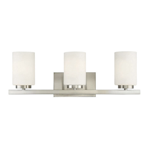 3-Light Bathroom Vanity Light in Brushed Nickel (M80067BN)