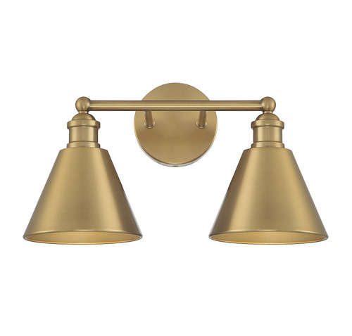 2-Light Bathroom Vanity Light in Natural Brass (M80063NB)