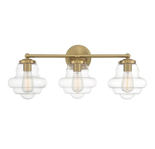 3-Light Bathroom Vanity Light in Natural Brass (M80073NB)