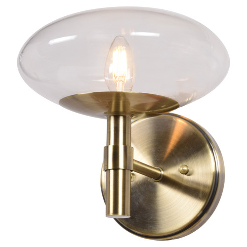 Grand Brushed Brass 1 Light LED Wall Light (52091LEDDLP-BB/CLR)