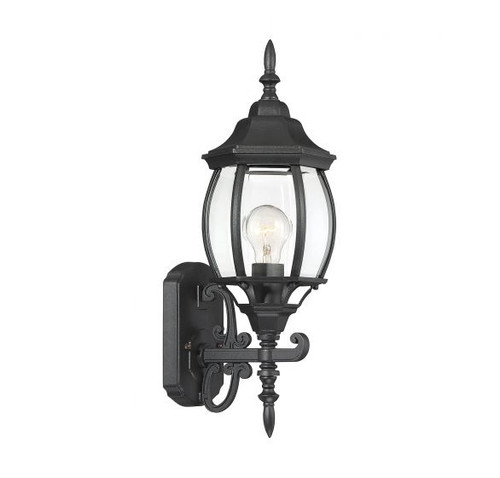 1-Light Outdoor Wall Lantern in Black (M50054BK)