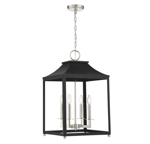 4-Light Pendant in Matte Black with Polished Nickel (M30009MBKPN)