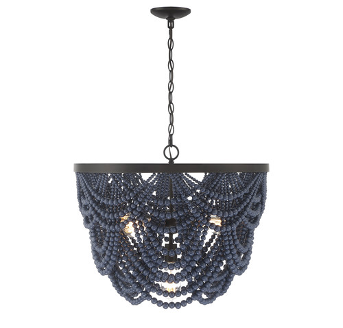 5-Light Chandelier in Navy Blue with Oil Rubbed Bronze (M100101NBLORB)