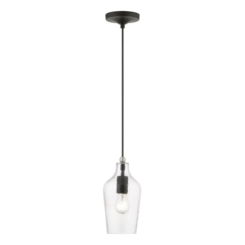 Avery 1 Light Black with Brushed Nickel Accent Mini Pendant (41240-04)
