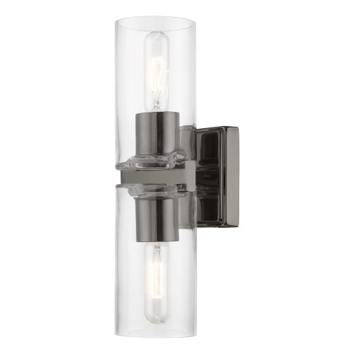 Clarion 2 Light Black Chrome Vanity Sconce (18032-46)